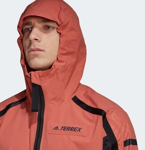 Adidas Men's Terrex Utilitas Rain Jacket, Magic Earth/Magic Earth/Black in Saudi Arabia