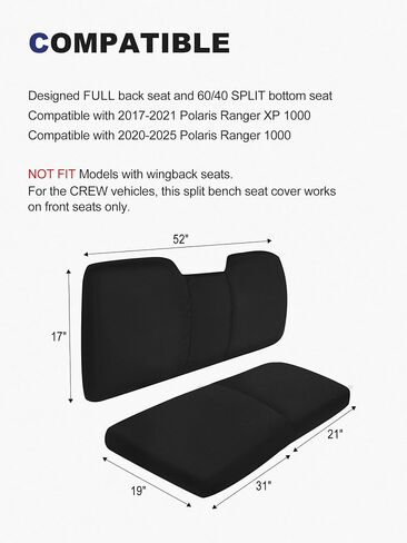 Heavy-Duty UTV Seat Covers Fit for Polaris Ranger 1000（2020-2025）/ Polaris Ranger XP 1000 (2017-2025) | Waterproof, Dog-Proof & Easy-Clean, Durable Oxford Fabric (Camo) in Saudi Arabia