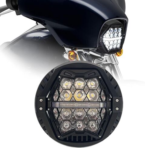 120W 7'' Motorcycles LED Headlight With Amber DRL Hi/Lo Beam Headlamp for Harley Davidson Touring Street Glide 2014-2023 Road King Road Glide Electra Glide Street Glide Ultra Limited [Plug And Play] in Saudi Arabia