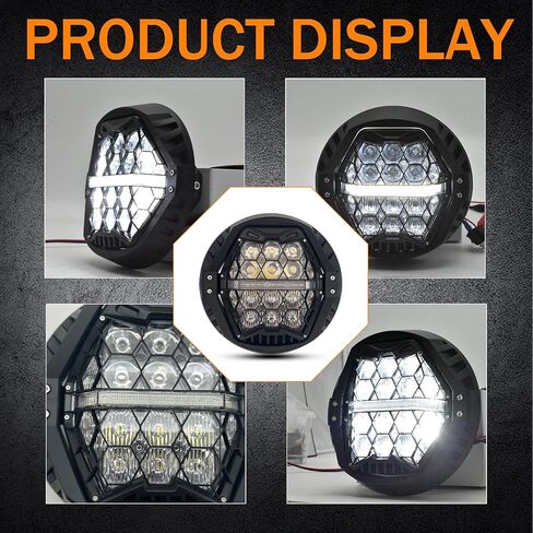 120W 7'' Motorcycles LED Headlight With Amber DRL Hi/Lo Beam Headlamp for Harley Davidson Touring Street Glide 2014-2023 Road King Road Glide Electra Glide Street Glide Ultra Limited [Plug And Play] in Saudi Arabia