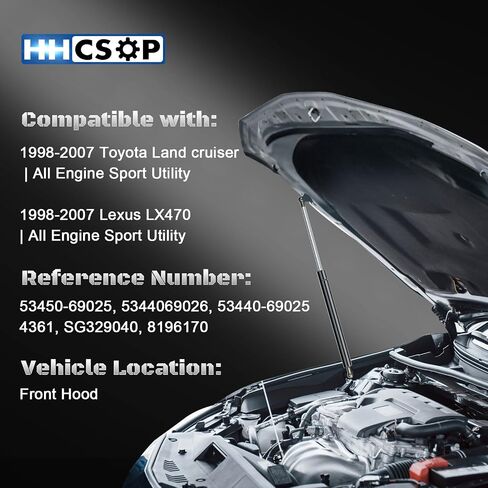 الدعامات HHCSOP الخلفية الفقس تدعم رفع الباب الخلفي الصدمة الربيع غاز غاز تويوتا لاند كروزر لكزس LX470 1998 1999 2000 2001 2002 2004 2005 2006 2007 in Kuwait