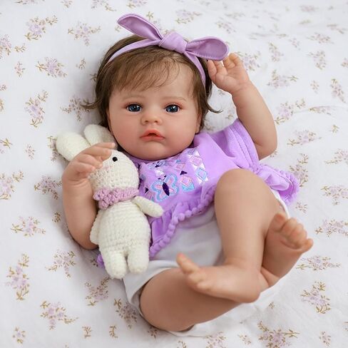 SCOM Lifelike Reborn Baby Dolls - 20 Inch Realistic-Newborn Baby Doll Girl Real Life Baby Dolls with Soft Weighted Body, Poseable Real Baby Reborn Gift Toy for 3+ Years Old Kids in Saudi Arabia