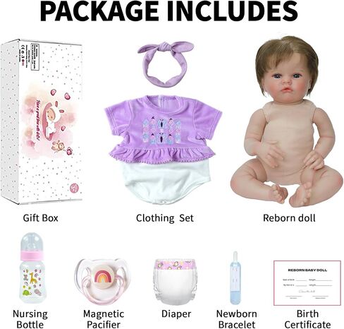 SCOM Lifelike Reborn Baby Dolls - 20 Inch Realistic-Newborn Baby Doll Girl Real Life Baby Dolls with Soft Weighted Body, Poseable Real Baby Reborn Gift Toy for 3+ Years Old Kids in Saudi Arabia