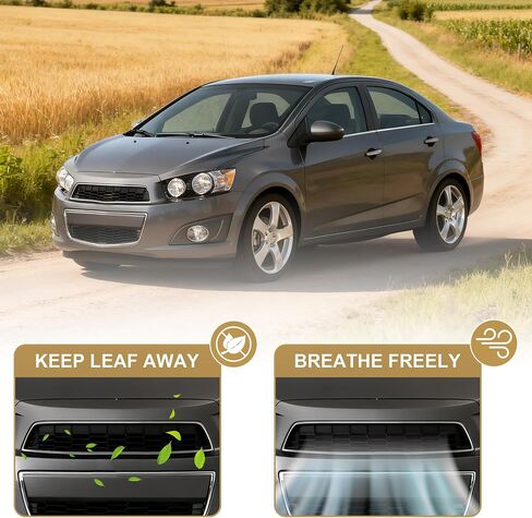 PartsFlow Grille Compatible With 2012-2016 Chevrolet Chevy Sonic Upper Chrome Frame Trim Shell W/Black Insert Grill in Saudi Arabia