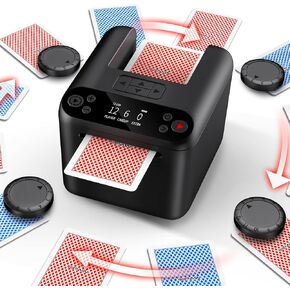 آلة تاجر البطاقات الأوتوماتيكية تدور 360 للعبور 2/1/3 الطوابق آلة التعامل مع البطاقات القابلة لإعادة الشحن USB ، من أجل لعبة بطاقة Texas Holdem Uno (Black ، 3 Deck) in Kuwait