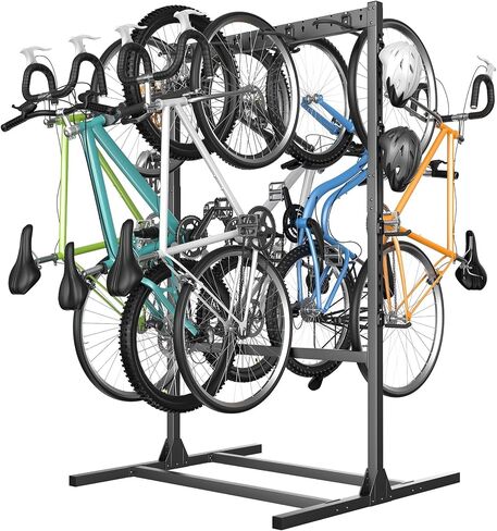 Walmann FreeStanding Bike Stand for Garage ، 4 دراجات تخزين الدراجات الرأسية موقف الثقيلة in Kuwait
