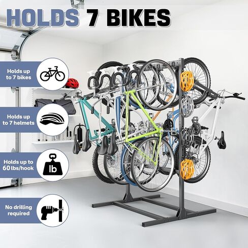 Walmann FreeStanding Bike Stand for Garage ، 4 دراجات تخزين الدراجات الرأسية موقف الثقيلة in Kuwait