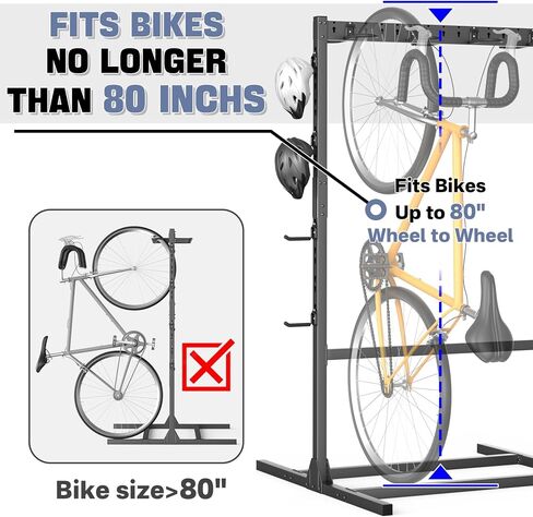 Walmann FreeStanding Bike Stand for Garage ، 4 دراجات تخزين الدراجات الرأسية موقف الثقيلة in Kuwait