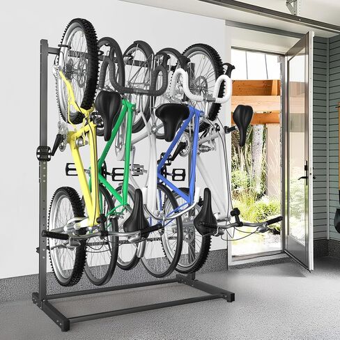 Walmann FreeStanding Bike Stand for Garage ، 4 دراجات تخزين الدراجات الرأسية موقف الثقيلة in Kuwait