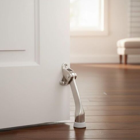 Litepak Rickdown Door Stop Premium حامل Flip Doorstop 4 "(Satin Nickel ، 2 Pack) in Kuwait