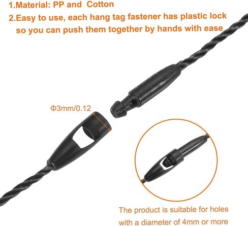 Meccanixity Cotton Hang Tag String Snap Lock Lock Pins Tag Tag Tag Tard Tags Ties White 4.7 بوصة حزمة 100 in Saudi Arabia