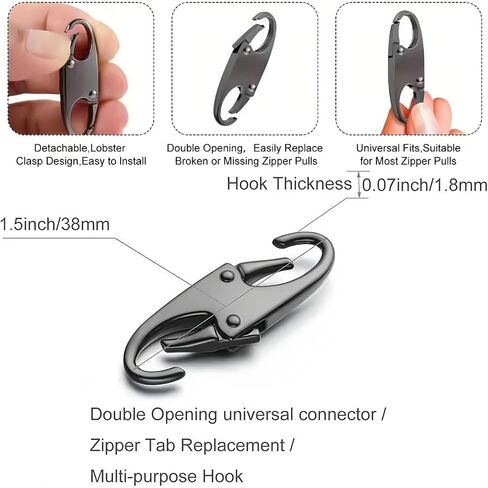 Universal Zipper Repair Kit - 3-Size Double-Sided Zippers Slider Replacement with Zipper Pull for Jackets, Luggage, Backpacks & Outdoor Gear | No-Sew Installation in Saudi Arabia
