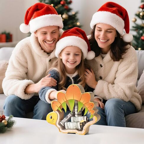 بنك الخنزير الخشبي للديناصورات للأطفال ، صندوق أموال أطفال غير قابل للكسر مع ملصقات رسائل ، بنك أموال نقد خشبي لطيف ، هدية عيد ميلاد مالية شخصية ، تعليمية للفتيان ، كبيرة in Kuwait