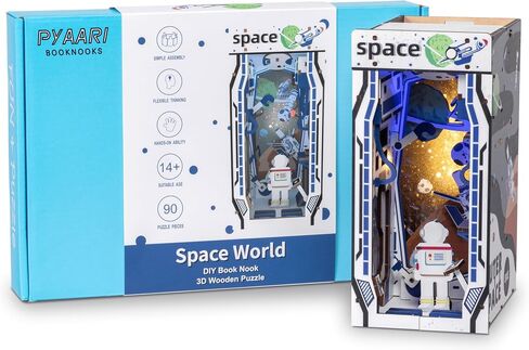 Book Nook Kit - Ice Kingdom Castle DIY Miniature Booknook House Kit مع مصابيح LED ، اللغز الخشبي ثلاثي الأبعاد ، رف الكتب ديكور ديكور هدية للبالغين المراهقين والمبتدئين ، محفوظات الكتب الإبداعية in Kuwait