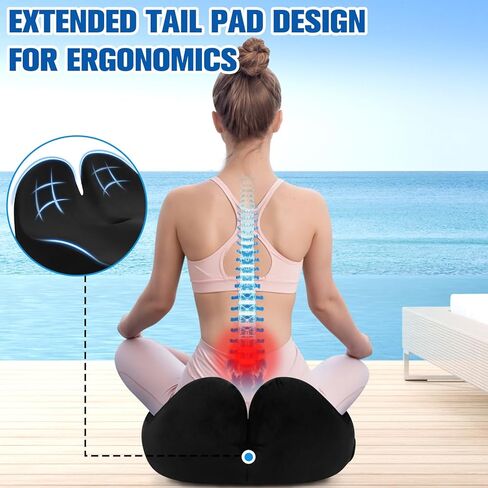 Seat Cushion, Chair Cushions for Office Chairs/Car Seats/Wheelchair - Hip&Sciatica&Tailbone Pain Relief Memory Foam Office Chair Cushion for Long Sitting Office Workers/Car Drivers, Grey in Kuwait