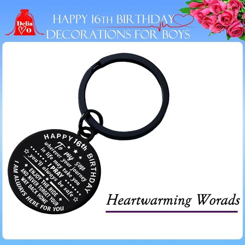 Son Gifts from Mom, 16th/18th/21st Birthday Decorations, Funny Keychain Gifts Ideal for Teen Boys Birthdays Christmas Graduation Valentine's Day in Kuwait