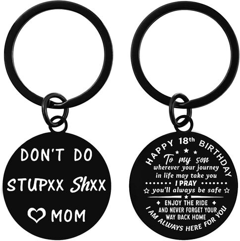 Son Gifts from Mom, 16th/18th/21st Birthday Decorations, Funny Keychain Gifts Ideal for Teen Boys Birthdays Christmas Graduation Valentine's Day in Kuwait