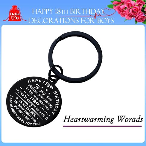 Son Gifts from Mom, 16th/18th/21st Birthday Decorations, Funny Keychain Gifts Ideal for Teen Boys Birthdays Christmas Graduation Valentine's Day in Kuwait