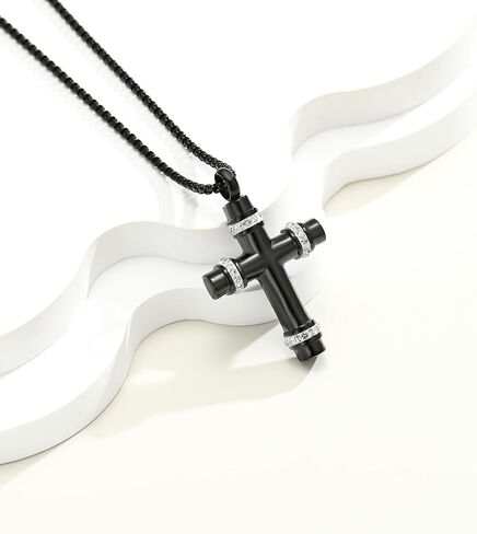 Urn Necklaces for Ashes Cross Cremation Jewelry for Ashes Memorial Ash Pendant with Hollow Keepsake Jewelry Gifts for Loss of Loved One with Funnel Filler Kit in Saudi Arabia