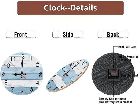 Lancholy Forest Path Mushroom Clock Wall Decor 10-Inch Wooden Wall Clock, Silent Movement, Battery Operated (AA Batteries Not Included), Artistic Home Decor, Perfect for Home Accents in Kuwait
