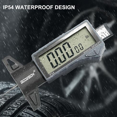 GoDeson Digital Tyre Tread Gauge-3 أوضاع-إطالة/بوصة/مم ، شاشة الطاقة الشمسية والبطارية الهجينة ، 1 "(25.4 مم/32NDS) ، أداة قياس الإطارات الزرقاء لجميع المركبات (السيارة ، شاحنة ، سيارات الدفع الرباعي) in Saudi Arabia