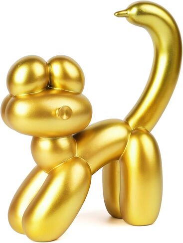 Cute Balloon Cat Statue Decor - 7.8 Inch Modern Cat Statue Ornament, Home Crafts Living Room Desktop Bedroom Sculpture Decoration (White) in Saudi Arabia