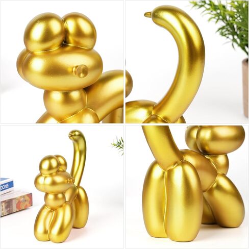 Cute Balloon Cat Statue Decor - 7.8 Inch Modern Cat Statue Ornament, Home Crafts Living Room Desktop Bedroom Sculpture Decoration (White) in Saudi Arabia