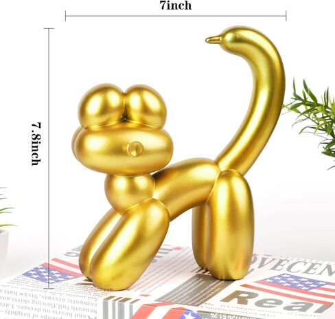 Cute Balloon Cat Statue Decor - 7.8 Inch Modern Cat Statue Ornament, Home Crafts Living Room Desktop Bedroom Sculpture Decoration (White) in Saudi Arabia