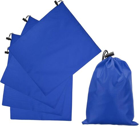 uxcell 5Pcs 210D Polyester Drawstring Bag with Toggle, 10 x 12 Inch Waterproof Travel Storage Bag Foldable Stuff Sack Cinch Sack for Gym Travel Hiking Yoga Clothes Organizer, Orange in Saudi Arabia