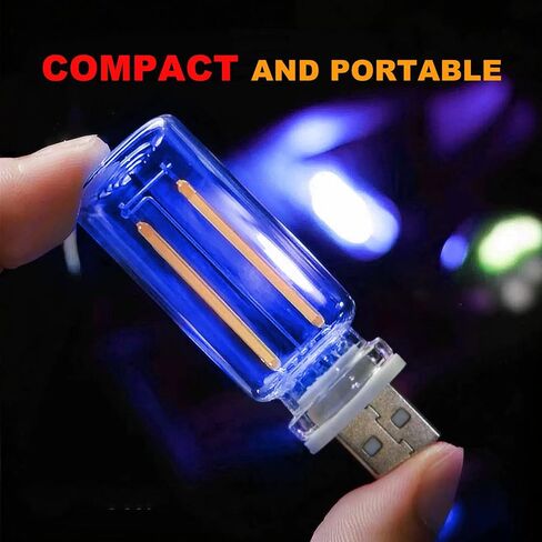 قطعتان من ضوء الجو الداخلي للسيارة USB LED، التحكم باللمس، سطوع قابل للتعديل، مصباح ليلي صغير محمول لغرفة النوم، والتخييم، وديكور عالمي in Kuwait