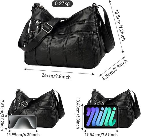 Women Crossbody Shoulder Bag Soft PU Leather Handbags Multi-Pocket Messenger Bag Waterproof Purse for Ladies in Saudi Arabia