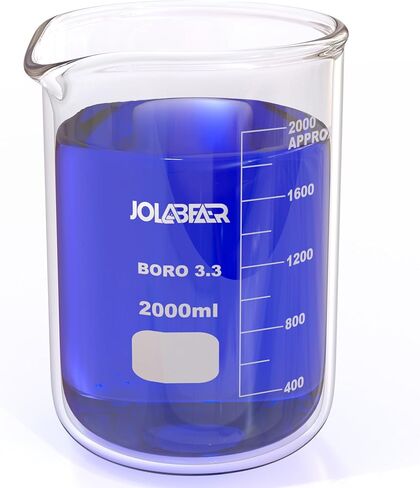 2000ml Durable Glass Beakers, 2L Laboratory Beaker with Printed Graduations, 3.3 Borosilicate, Low Form Design in Saudi Arabia