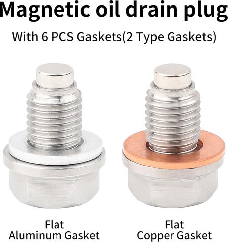 M14 x 1.5 Magnetic Oil Drain Plug, Stainless Steel Engine Drain Bolt with 6Pcs Washers, Fits Honda Civic Accord CR-V, Ford GM Mazda Hyundai KIA Audi RAM Yamaha, Replaces DP001 in Kuwait