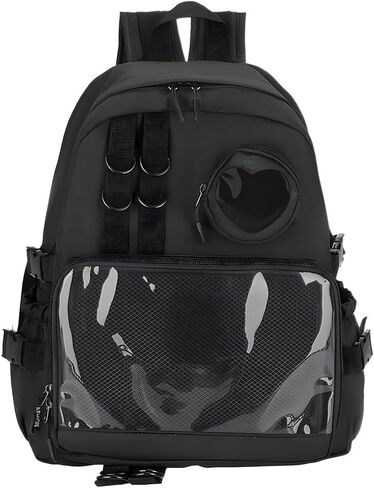 Ita Bag Preppy Backpack with Pin Display Insert for School Anime Cosplay (Black) in Kuwait