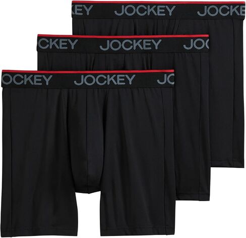 ملابس داخلية للرجال من Jockey ملابس داخلية مضادة للتشابك مصنوعة من الألياف الدقيقة مقاس 6 بوصات - 3 قطع، أزرق مائي/رمادي/أزرق، مقاس S in Kuwait