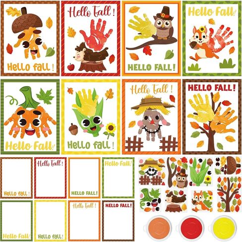 Cinrobiye 24 Set Fishbowl Paper Craft Kits Under The Sea Animal Handprint Art Craft Kits DIY Hand Print Paper Crafting for Home Preschool Classroom Summer Beach Party Activities Project Supplies in Saudi Arabia