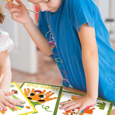 Cinrobiye 24 Set Fishbowl Paper Craft Kits Under The Sea Animal Handprint Art Craft Kits DIY Hand Print Paper Crafting for Home Preschool Classroom Summer Beach Party Activities Project Supplies in Saudi Arabia