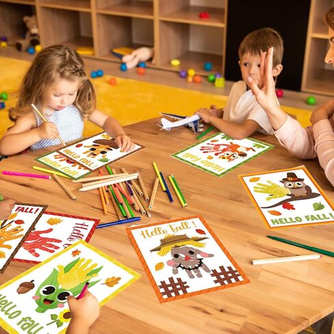Cinrobiye 24 Set Fishbowl Paper Craft Kits Under The Sea Animal Handprint Art Craft Kits DIY Hand Print Paper Crafting for Home Preschool Classroom Summer Beach Party Activities Project Supplies in Saudi Arabia