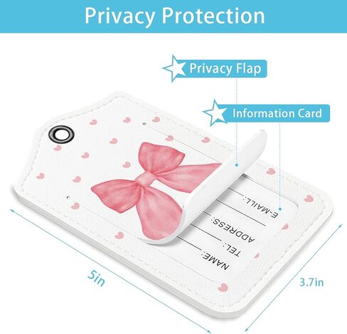 Preppy Black Bow Playing Cards Luggage Tags for Suitcases, Spade Luggage Tag, Preppy Gifts, Back to School, Trendy 2 Pack Luggage Tags for Travel, Teen Girls Gifts Suitcase Tags in Saudi Arabia