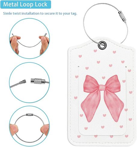 Preppy Black Bow Playing Cards Luggage Tags for Suitcases, Spade Luggage Tag, Preppy Gifts, Back to School, Trendy 2 Pack Luggage Tags for Travel, Teen Girls Gifts Suitcase Tags in Saudi Arabia