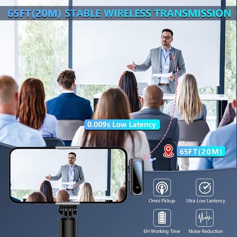 Ricchi 2 Pack Wireless Microphone USB C لـ iPhone 15-16 Android Phone ، النوع المحترف C Lavalier Microphone Mini Lapel Mic لتسجيل مقابلة البودكاست البودكب البود. in Kuwait
