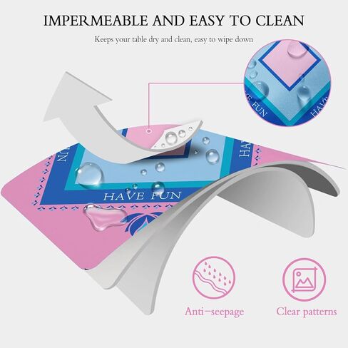 حصيرة Mahjong الفيروز مع Lotus & Butterfly Artwork-32.4 × 32.4 بوصة حصيرة مطاطية ذات طراز يدويًا ، وسطحًا مقاومًا للماء ، وتصميم مضاد للانزلاق لليالي اللعبة الآسيوية. in Kuwait