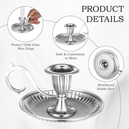 Bronze Taper Candle Holder with Handle: Vintage Candle Stick Holder Decor - European Style Antique Candlestick Holders for Party, Wedding Christmas, Dinner, Table Centerpiece, Home Decor in Kuwait