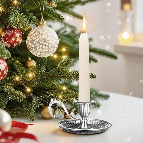 Bronze Taper Candle Holder with Handle: Vintage Candle Stick Holder Decor - European Style Antique Candlestick Holders for Party, Wedding Christmas, Dinner, Table Centerpiece, Home Decor in Kuwait