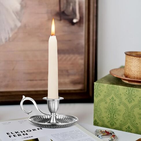 Bronze Taper Candle Holder with Handle: Vintage Candle Stick Holder Decor - European Style Antique Candlestick Holders for Party, Wedding Christmas, Dinner, Table Centerpiece, Home Decor in Kuwait