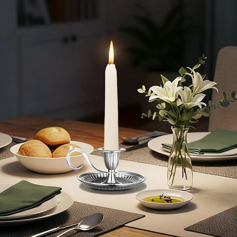 Bronze Taper Candle Holder with Handle: Vintage Candle Stick Holder Decor - European Style Antique Candlestick Holders for Party, Wedding Christmas, Dinner, Table Centerpiece, Home Decor in Kuwait