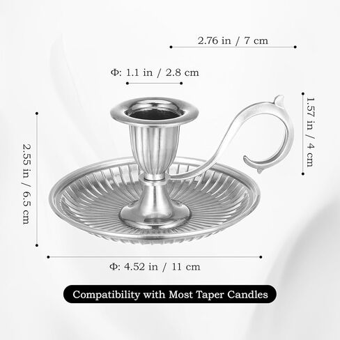 Bronze Taper Candle Holder with Handle: Vintage Candle Stick Holder Decor - European Style Antique Candlestick Holders for Party, Wedding Christmas, Dinner, Table Centerpiece, Home Decor in Kuwait