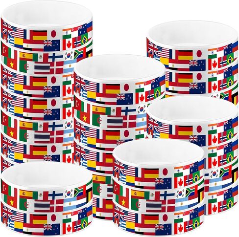 60 Pcs International World Country Flags Wristbands Silicone Bracelets American France China India Flags Wristbands International Sports Events Party Favors Around The World Office Supplies in Saudi Arabia