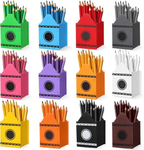 Yalikop 6 Pcs Crayon Holder Crayon Organizer Pencil Shaped Wooden Colored Pen Holder School Dispenser Marker Storage Organizer for Back to School for Classroom Art Storage Supplies in Saudi Arabia