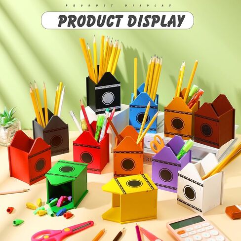 Yalikop 6 Pcs Crayon Holder Crayon Organizer Pencil Shaped Wooden Colored Pen Holder School Dispenser Marker Storage Organizer for Back to School for Classroom Art Storage Supplies in Saudi Arabia